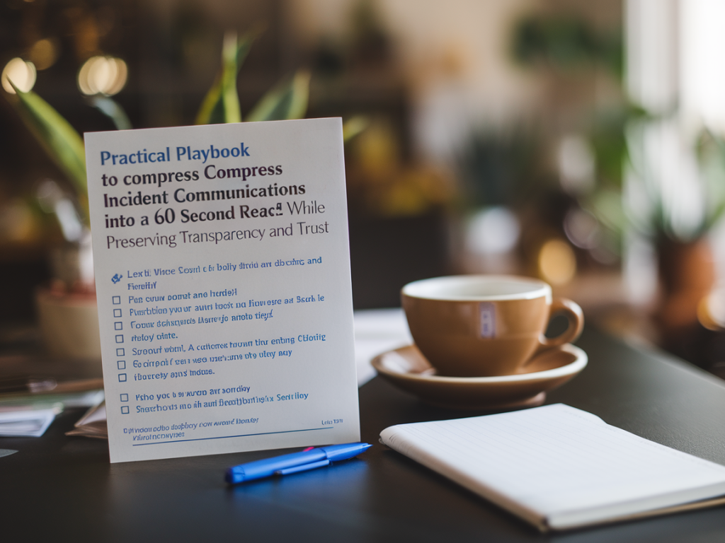 Practical playbook to compress incident communications into a 60-second customer read while preserving transparency and trust