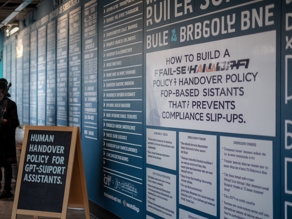 How to build a fail-safe human handover policy for gpt-based support assistants that prevents compliance slip-ups