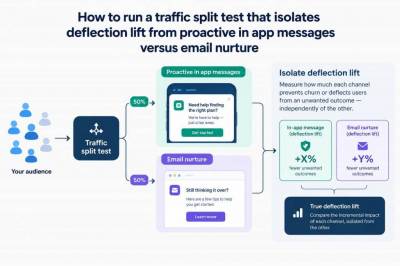 How to run a traffic-split test that isolates deflection lift from proactive in-app messages versus email nurture
