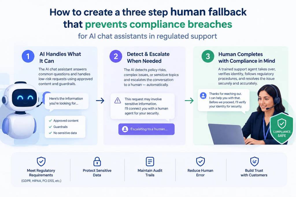 How to create a three-step human fallback that prevents compliance breaches for ai chat assistants in regulated support